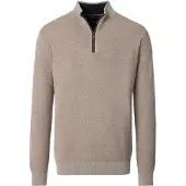 Casamoda Pull-over Demi-Zip Structure Beige taille 3XL