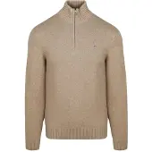 Gant pour homme. 8030170 Pull en coton avec demi-fermeture éclair Casual beige (XL), Casuel