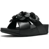 FitFlop pour femme. A4M-001 Sandales Lulu Flower Cross Slides noir (40), 1 à 3 cm, Aucun, Casuel