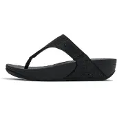 FitFlop pour femme. A4Z-001 Lulu Shimmerglitz Toe-Post Sandals noir (40), 1 à 3 cm, Aucun, Casuel