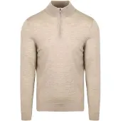 Suitable Pull Mérinos Demi-Zip Sable