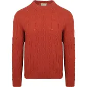 Gant Pullover Crewneck Lambswool Cable Modern Rust Rouge taille M