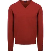 William lockie Pull Laine d'Agneau Col-V Dobonnet Rouge taille M
