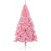 vidaXL Arbre de Noël artificiel pré-éclairé rose 180 cm PVC