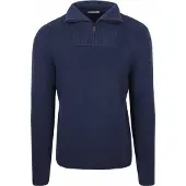 KnowledgeCotton Apparel Half Zip Pullover Merino Navy Bleu foncé Bleu taille XL
