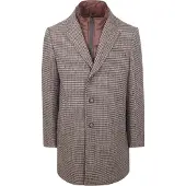 Suitable Manteau Mix Laine Pepita Camel Beige Marron taille 48