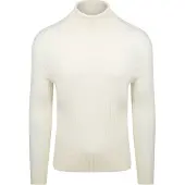 Suitable Pull Col Roulé Rib Merino Cassé Blanc cassé Blanc taille M