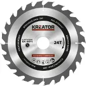 Kreator Lame de scie circulaire Ø 200 x 30 x 2,2 mm 24 dents lame de scie à bois + 3 bagues de réduction