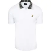 Lyle & Scott Polo Col Tartan Blanc taille XL