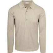 Profuomo Polo Manches Longues Dropneedle Beige