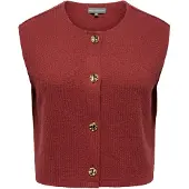 ONLY Gilet 'CARVicki' rouge foncé