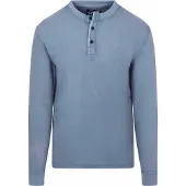 Superdry Lite Textured Grandad Long Sleeve T-shirt Bleu L Homme