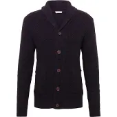 Selected Col Châle Cardigan En Maille Homme Bleu XL