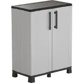 Artplast Armoire de rangement 2 portes Gris 68x37x90cm - Meuble de rangement Garage Maison Terrasse