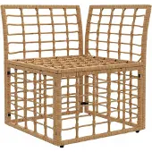 vidaXL Canapé d'angle d'extérieur modulaire en polyrotin naturel