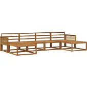 vidaXL Ensemble de salon de jardin 6 pièces en bois d'acacia massif, finition naturelle