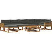 vidaXL Ensemble de canapés d'extérieur avec coussins 8 pièces Nature et Anthracite