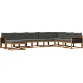 vidaXL Ensemble de canapés d'extérieur avec coussins 8 pièces Nature et Anthracite