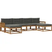 vidaXL Ensemble de canapés d'extérieur avec coussins 6 pièces Nature et Anthracite