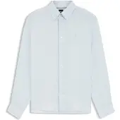 BOSS Chemise Regular à pointes boutonnées en lin