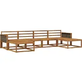 vidaXL Ensemble de canapés d'extérieur 6 pièces en bois massif d'acacia naturel