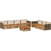 vidaXL Ensemble de salon de jardin 8 pièces en bois d'acacia massif, finition naturelle