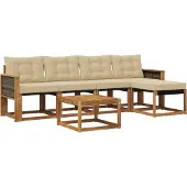 vidaXL Ensemble de sofa d'extérieur, 6 pièces, couleurs naturelles et beige
