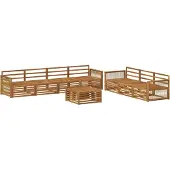 vidaXL Ensemble de salon de jardin 8 pièces en bois d'acacia massif, finition naturelle