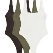 The Set Maillot de bain olive / noir / blanc