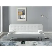 Vente-unique Canapé Convertible Clic-Clac En Simili Michelle Ii - Blanc