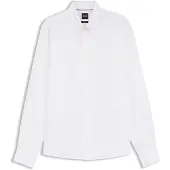 BOSS Chemise Regular à pointes boutonnées en lin