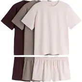 The Set Pyjama 'Essentials' greige / prune / rose clair