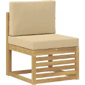 vidaXL Ensemble de salon de jardin 6 pièces, blanc et beige, en polyester