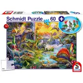 Schmidt Dinosaures - avec figurines de dinosaures (extension) - 60 pièces - SPIELE