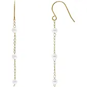Heidemann Boucles d'oreilles or / blanc perle