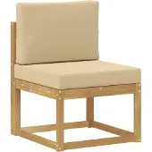 vidaXL Ensemble de salon de jardin 5 pièces, blanc et beige