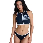 Roxy The Retro Essentials Crop Top Bikini Top Bleu S Femme