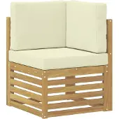 vidaXL Ensemble de salon de jardin 4 pièces, blanc et crème, en polyester