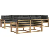 vidaXL Ensemble de canapés d'extérieur , 6 pièces, blanc et anthracite, polyester