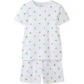 TWO SOON Chemise de nuit jaune / vert / rose clair / blanc