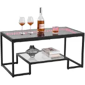 Vevor Table Basse en Verre Trempé