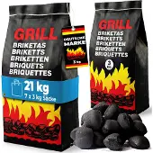 Deuba 21kg Paquet de briquettes pour barbecue 7x3kg