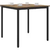 vidaXL Table de salle à manger, 80 x 80 x 75 cm, panneau de fibres de bois, imitation chêne artisanal