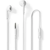 Nedis Casque avec câble - 3.5 mm - Longueur de câble : 1.20 m - Micro intégré - Réglage du volume - Blanc