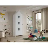 Molecule - CASAMI BRUGES Armoire 1 porte, 3 fenêtres, finition MDF laqué blanc