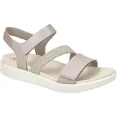 Ecco Sandales compensées Flowt nubuck Femme Grey Rose Metallic