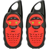 Alecto FR-05RD - Kit de deux talkies-walkies pour enfants, portée 3 km, noir/rouge