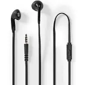 Nedis casque avec câble - 3.5 mm - longueur de câble : 1.20 m - micro intégré - réglage du volume - noir
