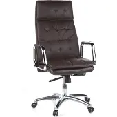 Hjh OFFICE Fauteuil de bureau / Fauteuil de direction Villa 20 Cuir Nappa marron