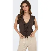 ONLY Tops en tricot 'ONLNelly' chocolat